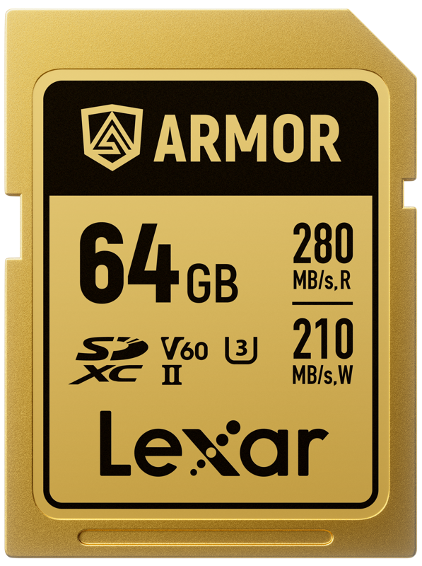 Lexar SDXC ARMOR Gold UHS-II U3, Stainless Steel, IP68 R280/W210 (V60) 64GB