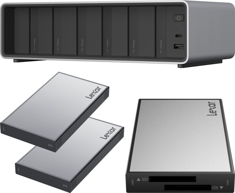 Lexar Professional Workflow Pro with Thunderbolt4 uplink I with SD/microSD reader and 2x2TB SSD