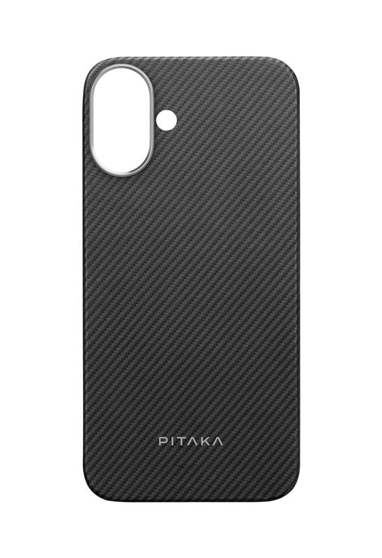 Husă Pitaka Ultra-Slim, Black/Grey Twill — iPhone 16 Plus