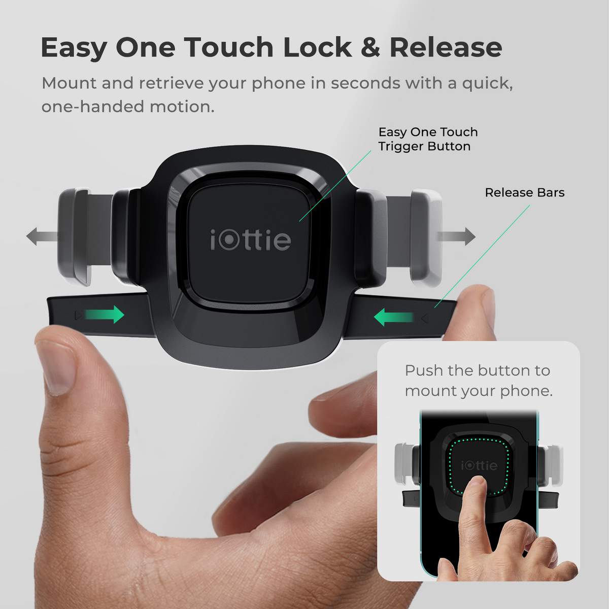 Suport Telefon Auto iOttie Easy One Touch Mini Pro, pentru bord și parbriz