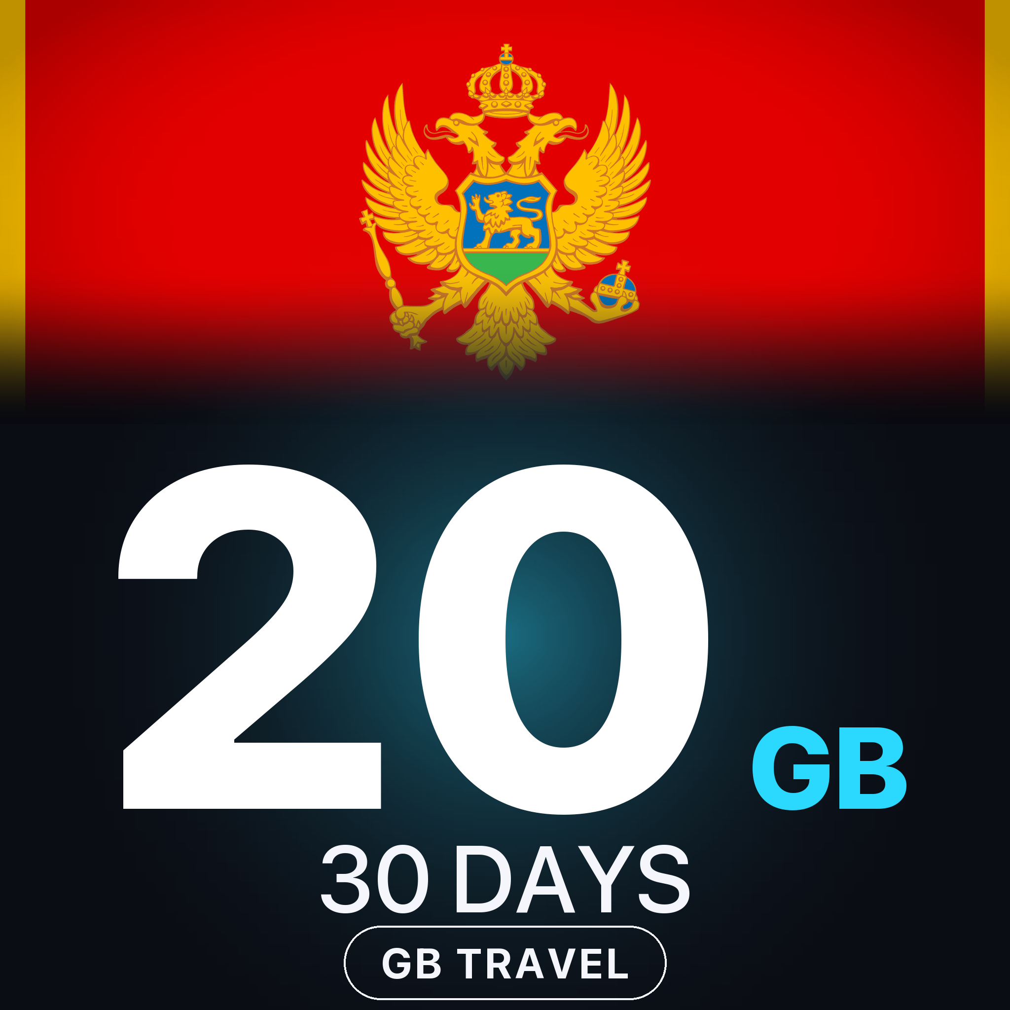 eSIM Muntenegru 20 GB, 30 DAYS — GB Travel