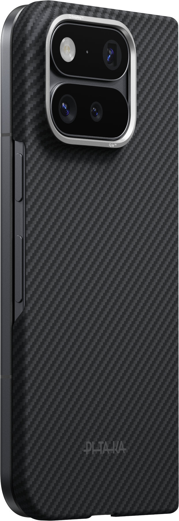Husă Pitaka Edge Case, Back Cover, Black/Grey Twill — Google Pixel 11 Pro Fold