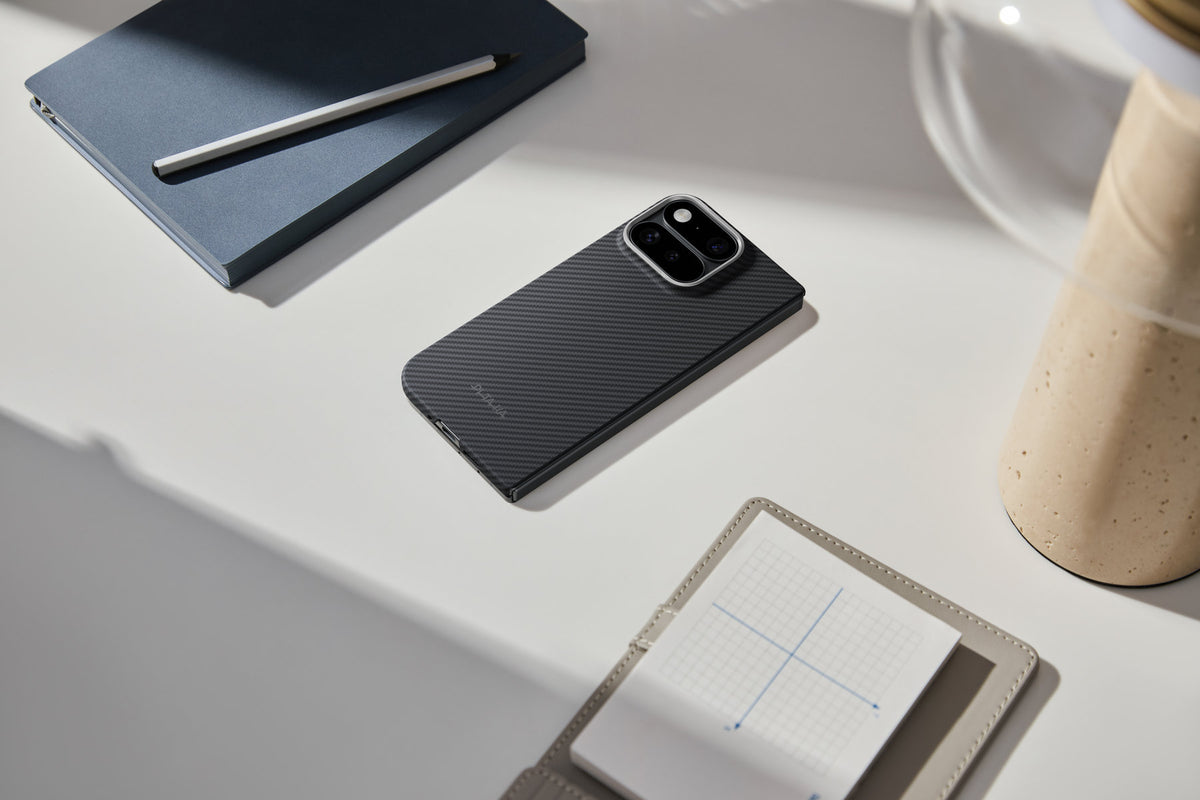 Husă Pitaka Edge Case, Back Cover, Black/Grey Twill — Google Pixel 11 Pro Fold