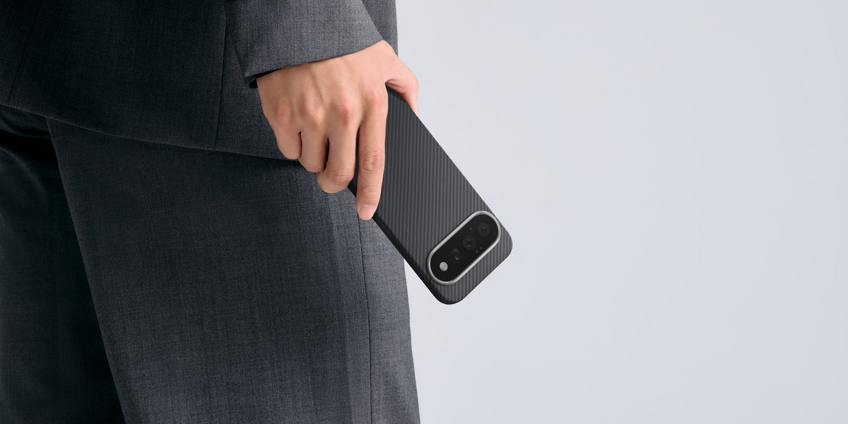 Husă Pitaka Edge Case, Black/Grey Twill — Google Pixel 11
