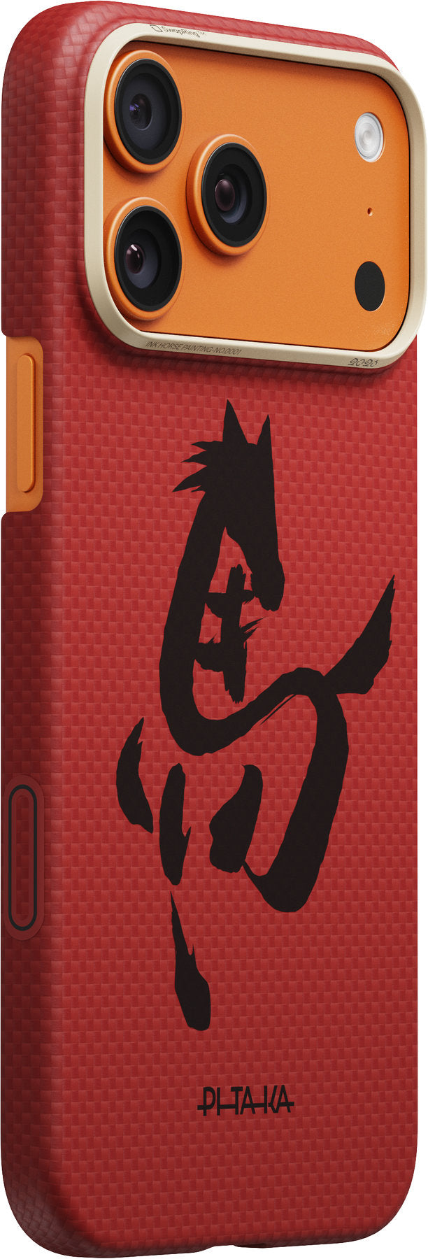 Husă Pitaka Edge Case, Ink Horse Cinnabar — iPhone 17 Pro Max