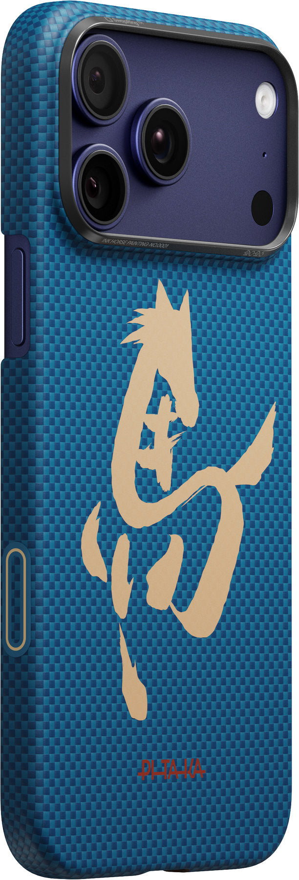 Husă Pitaka Edge Case, Ink Horse Azure Green — iPhone 17 Pro
