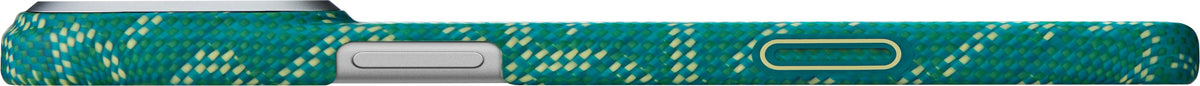 Husă Pitaka Ultra-Slim, Monogram-Gold/Green — iPhone 17 Pro