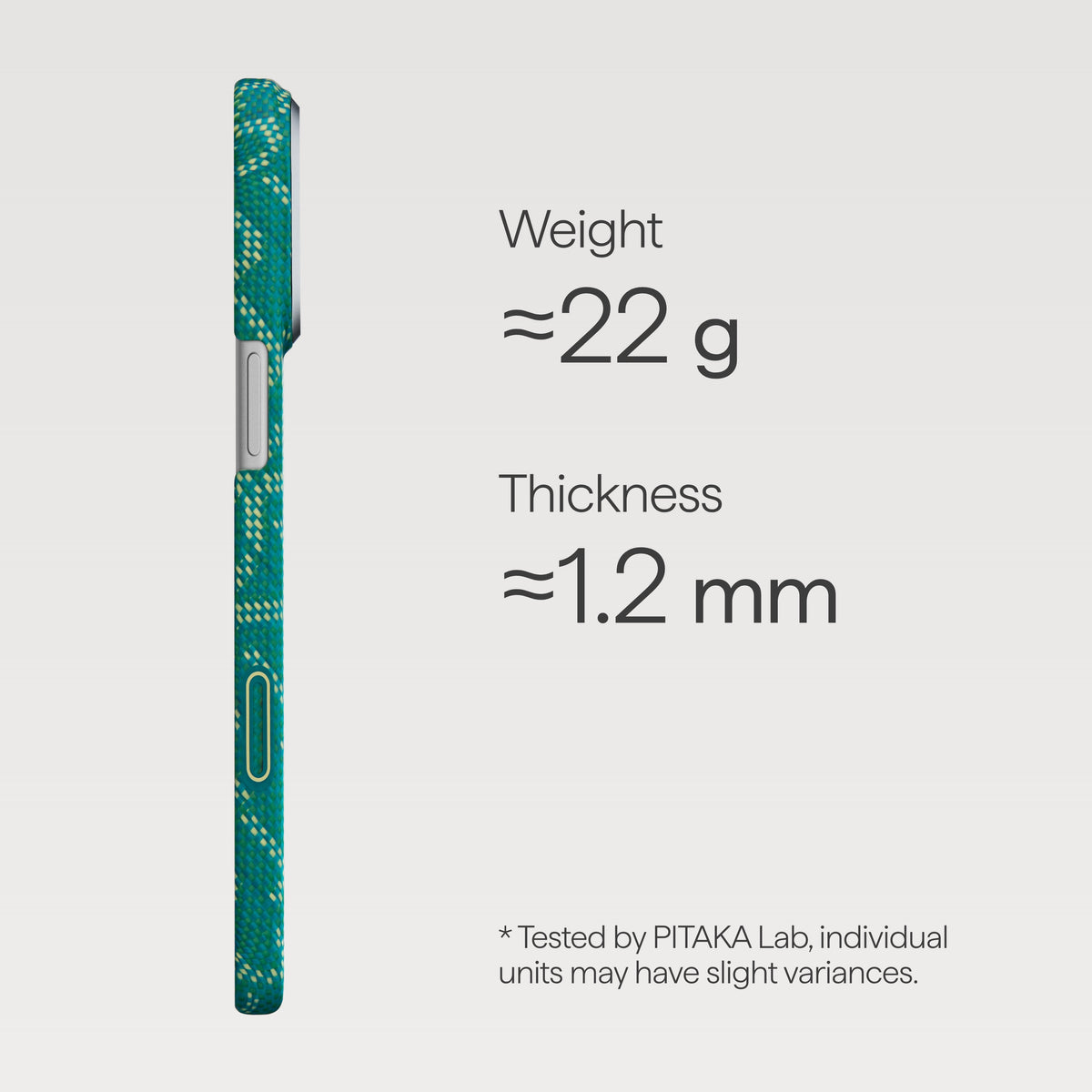 Husă Pitaka Ultra-Slim, Monogram-Gold/Green — iPhone 17 Pro