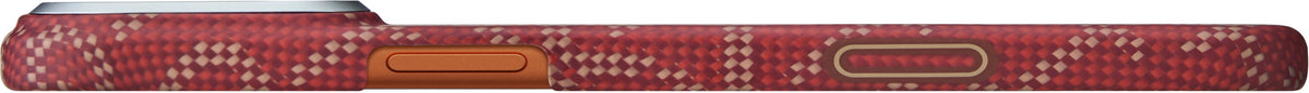 Husă Pitaka Ultra-Slim, Monogram-Gold/Red — iPhone 17 Pro