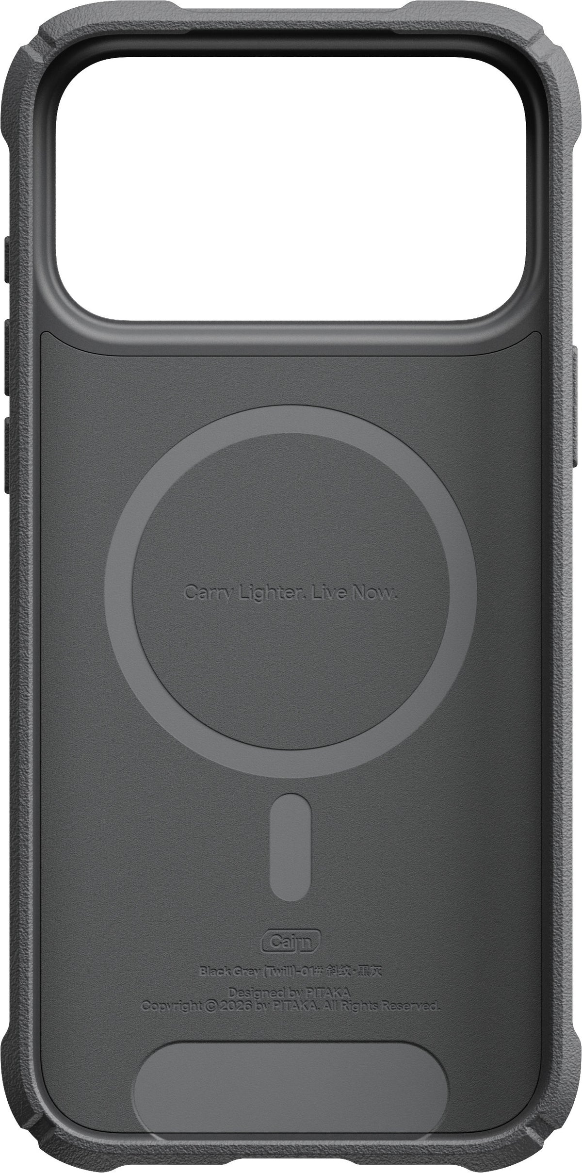 Husă Pitaka Cairn, Black/Grey Twill — iPhone 18/17 Pro Max