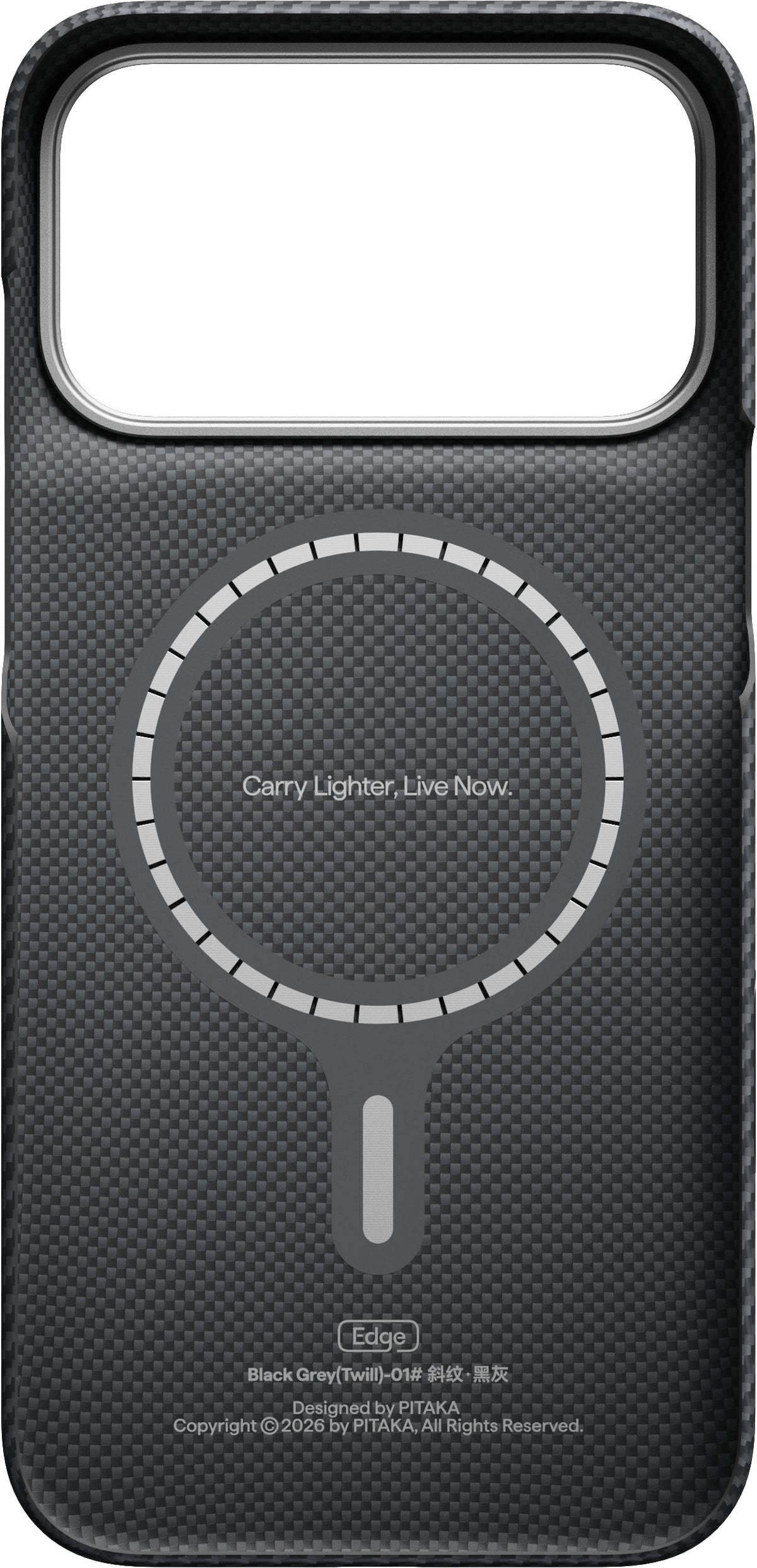 Husă Pitaka Edge Case, Black/Grey Twill — iPhone 18/17 Pro Max