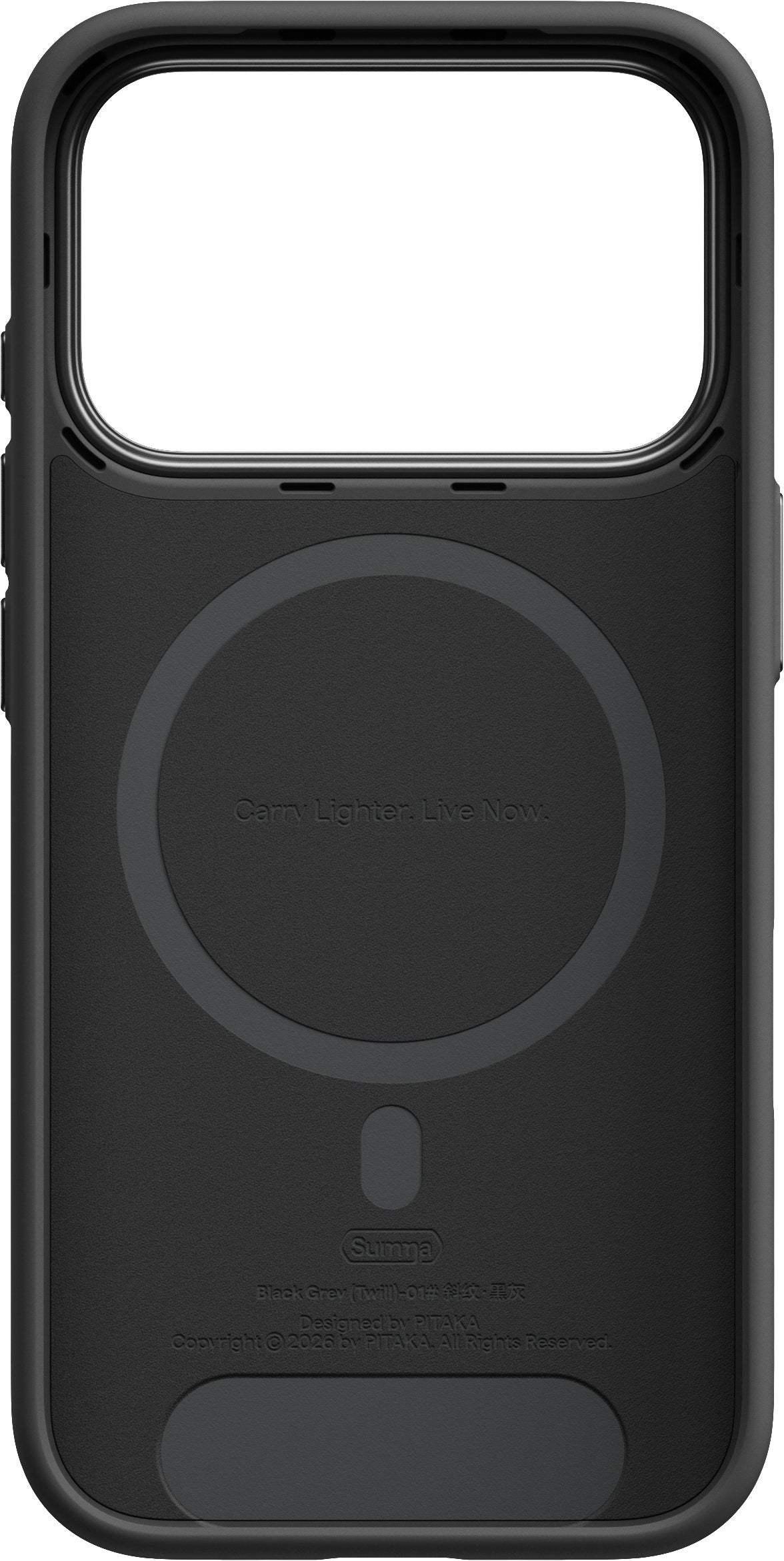 Husă Pitaka Summa, Black/Grey Twill — iPhone 18/17 Pro
