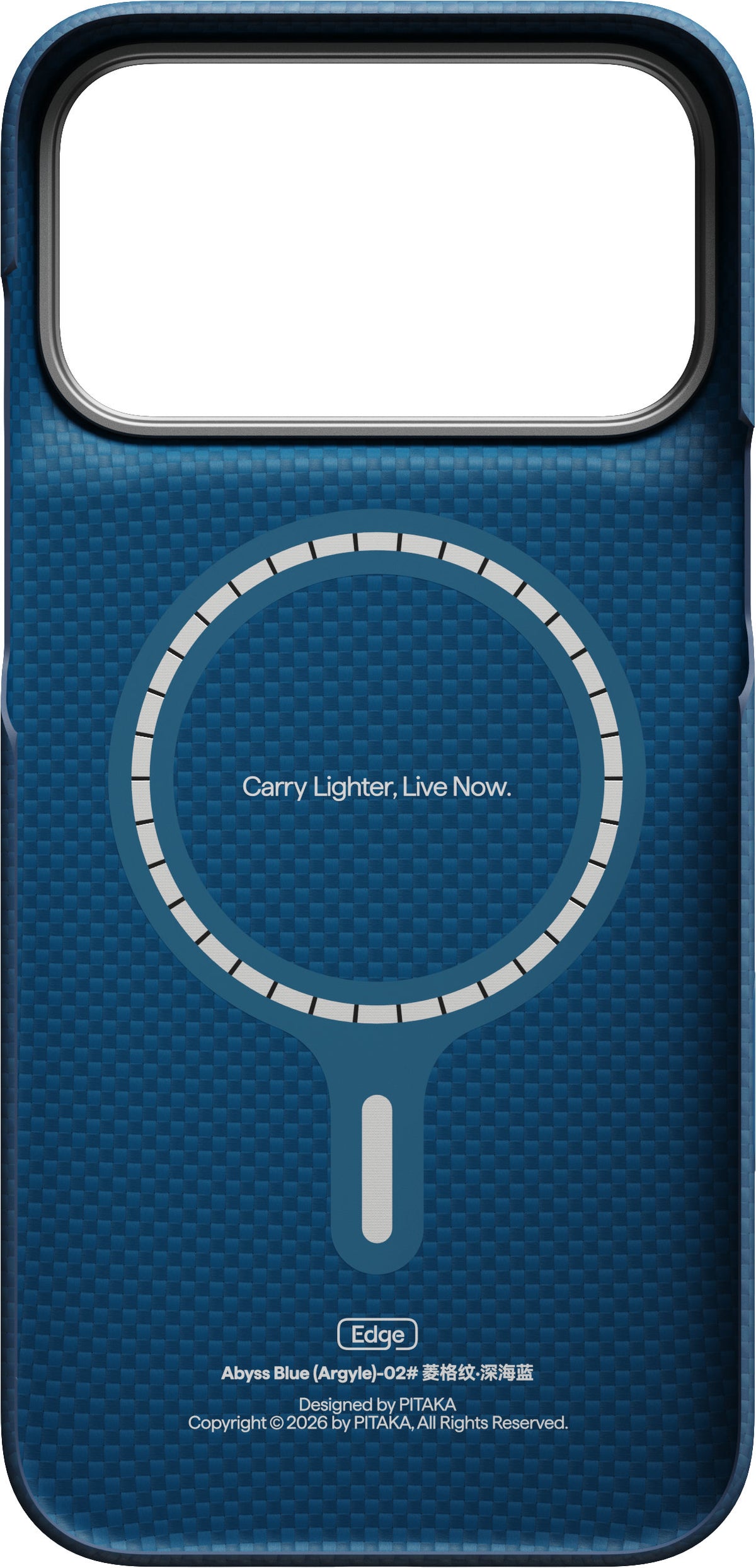 Husă Pitaka Edge Case, Argyle Midnight Blue — iPhone 18/17 Pro Max