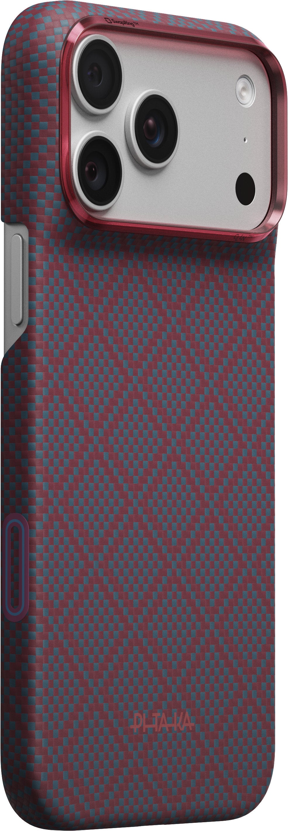 Husă Pitaka Edge Case, Argyle Blue's Red — iPhone 18/17 Pro Max