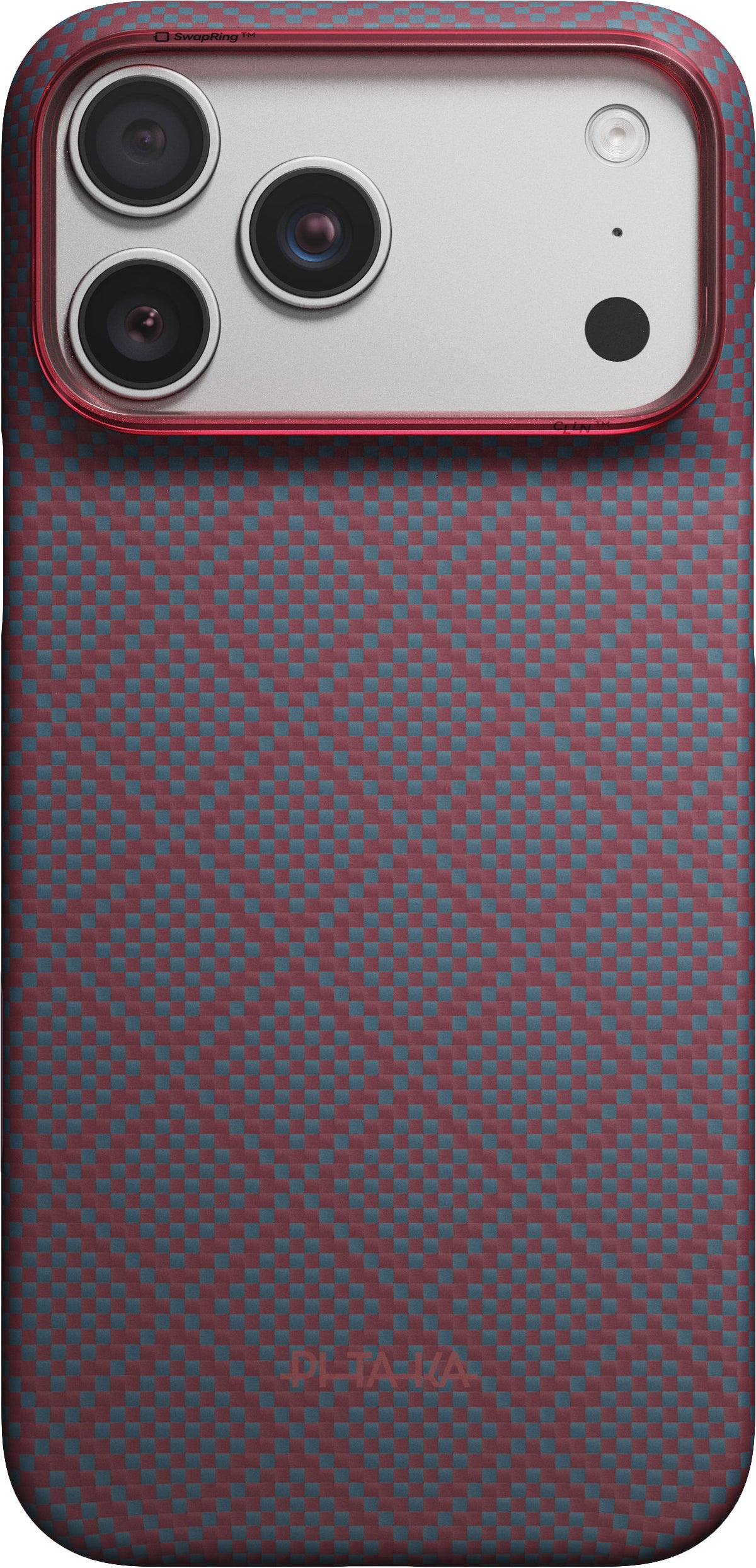Husă Pitaka Edge Case, Argyle Blue's Red — iPhone 18/17 Pro Max