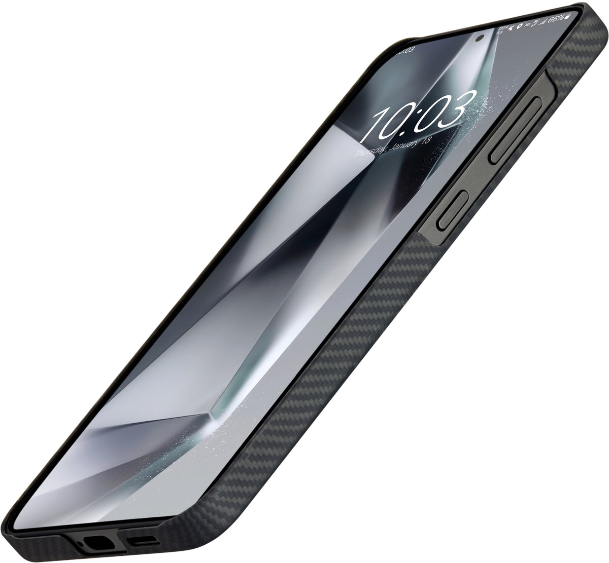 Husă Pitaka Ultra-Slim, Black/Grey Twill — Samsung Galaxy S25