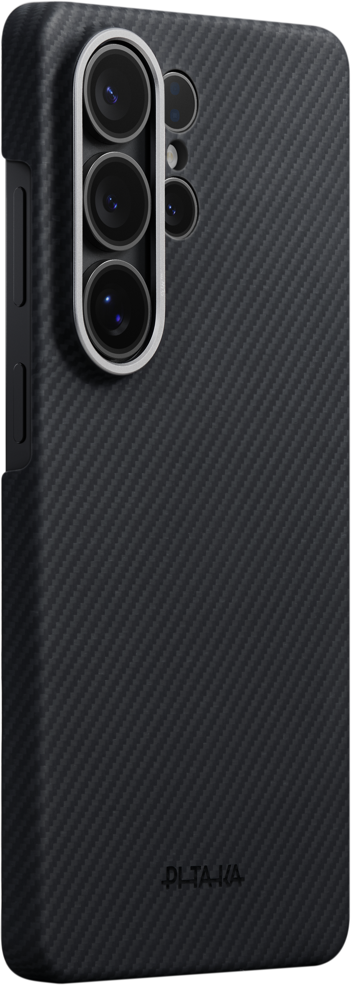 Husă Pitaka Edge Case, Black/Grey Twill (Aaron Button) — Samsung Galaxy S26 Ultra