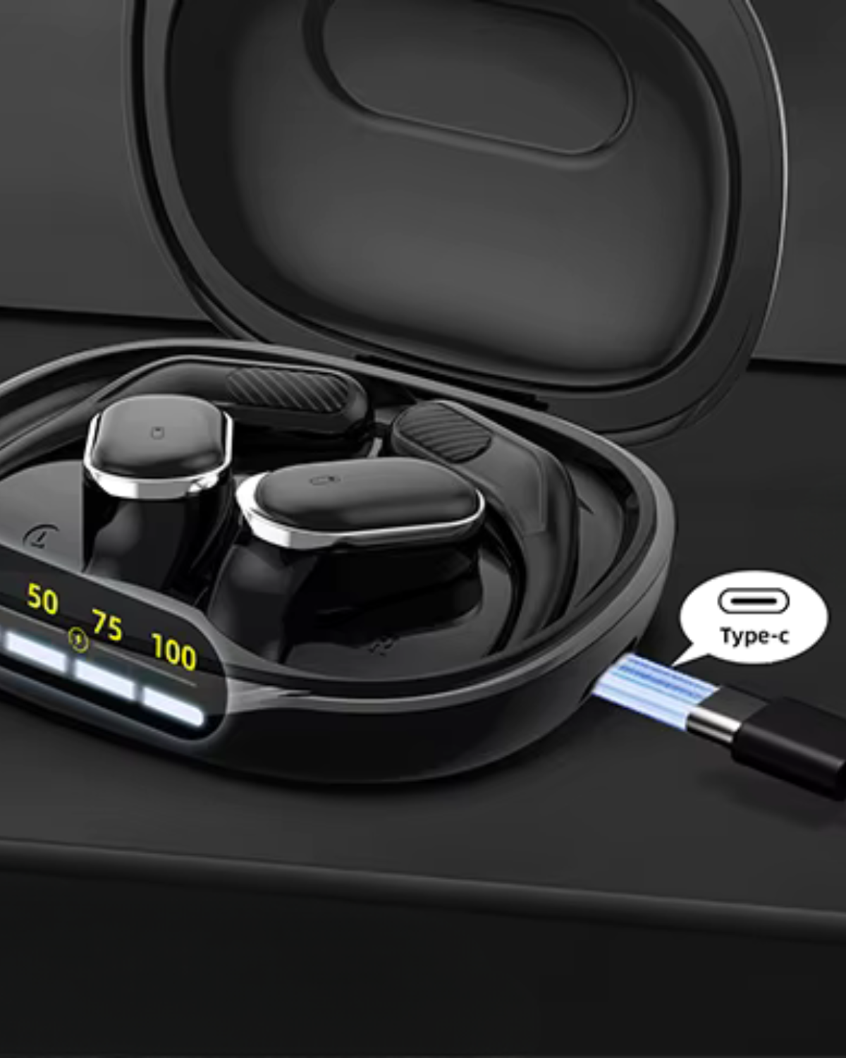 Doar "Doape de urechi" - Căști Wireless Open-Ear, Bluetooth 5.4, Autonomie 11 ore, USB-C