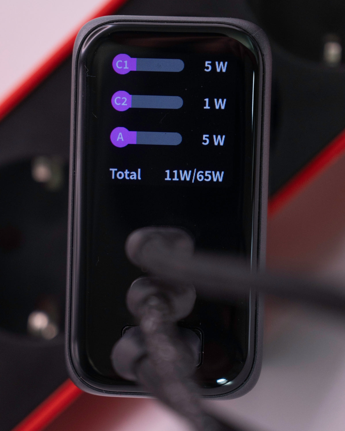 GB 65W GaN Charger, 2x USB-C, 1 x USB-A, LED Display, Touch, Power Delivery + PPS - Laptop, Phone