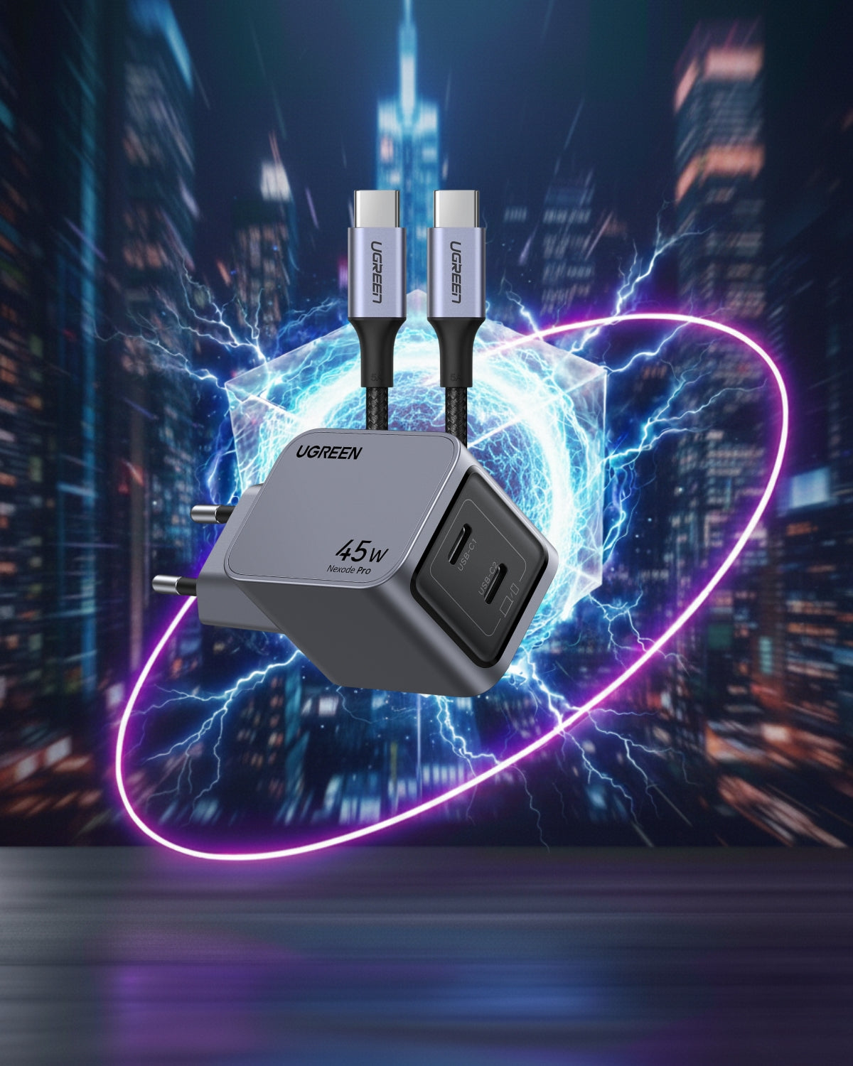 Pachet Încărcător 45W + Cablu de Încărcare 100W - Ugreen