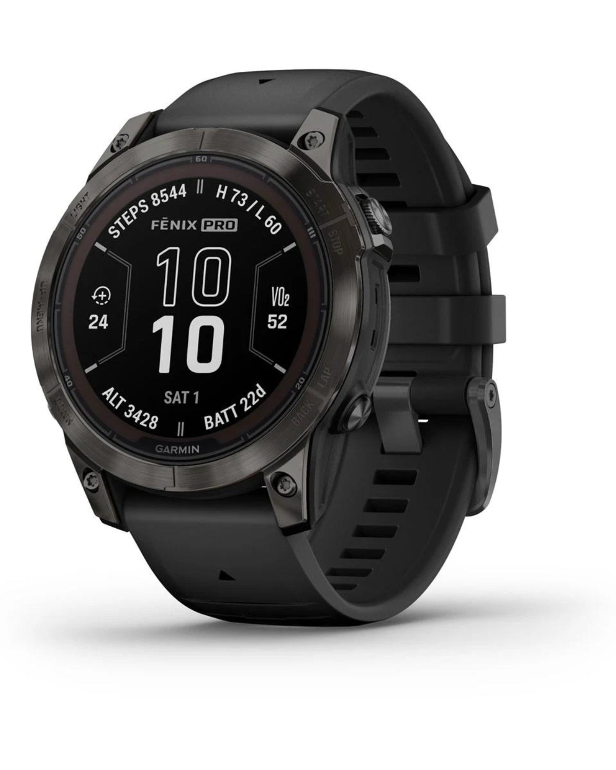 Smartwatch Garmin fēnix® 7 Pro, Sapphire Solar Titan DLC Carbon Grey, Curea Neagră, 47MM