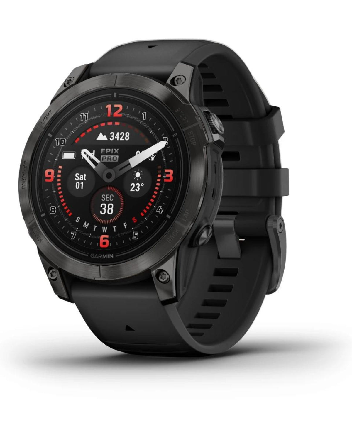 Smartwatch epix™ Pro (Gen 2), Sapphire, Titan DLC Carbon Grey, Curea Neagră, 47 mm