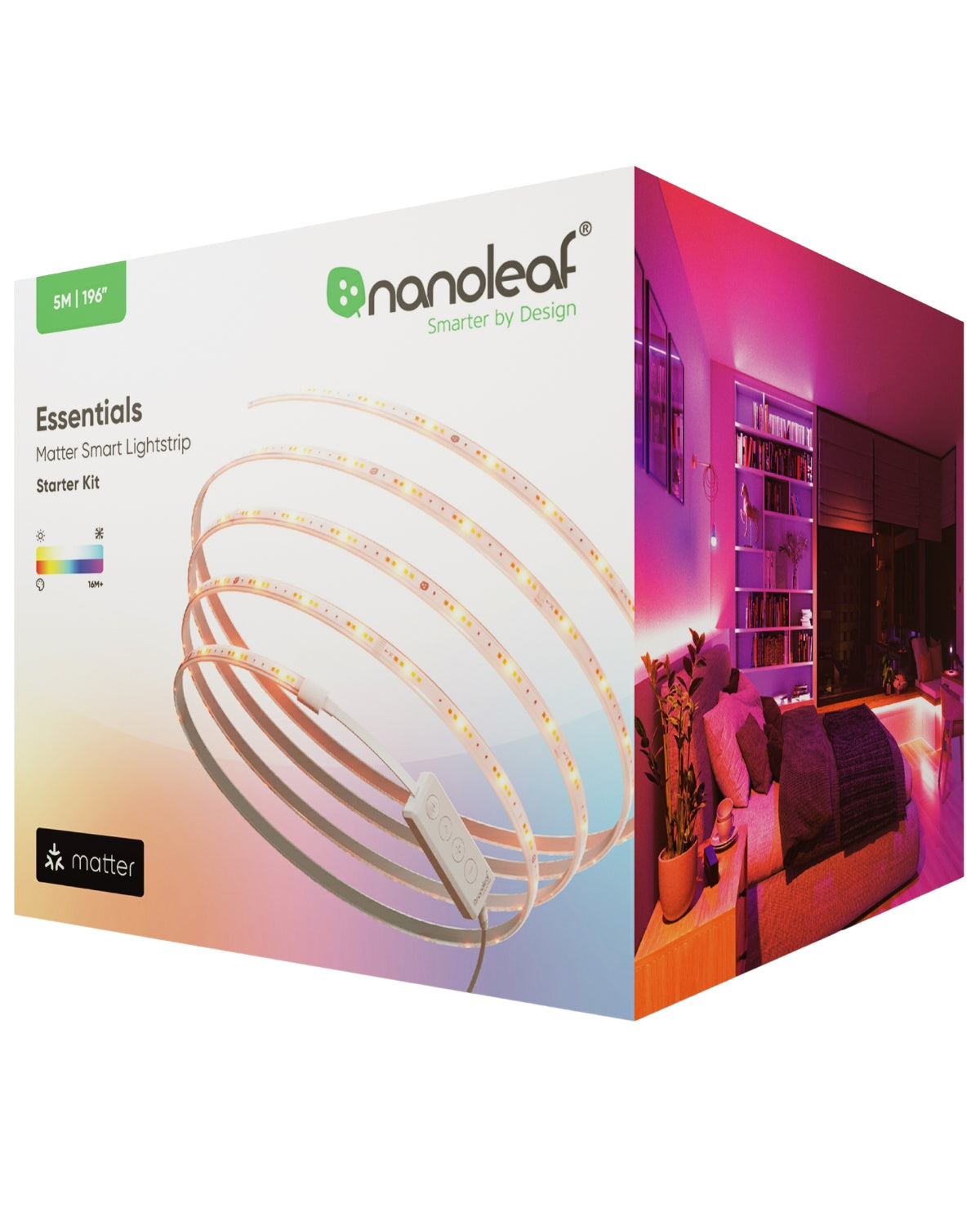 Bandă Led Smart Nanoleaf Essentials Lightstrip Starter Kit, Matter, 5m