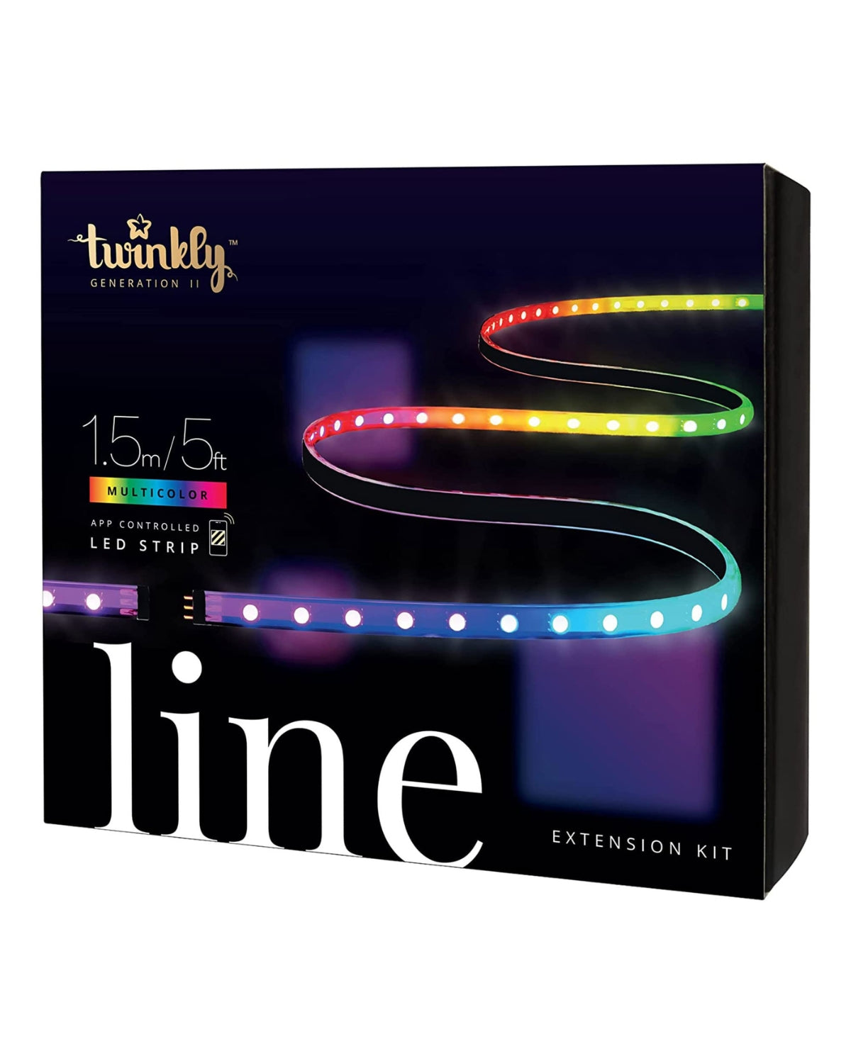 Extensie Bandă LED Smart RGB Twinkly Line, 100 LEDuri, Bluetooth, Wi-Fi, 1.5 metri, IP20