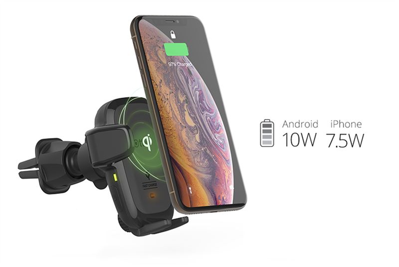Suport Telefon Auto iOttie AutoSense cu încărcare wireless, grilă de ventilație și slot CD