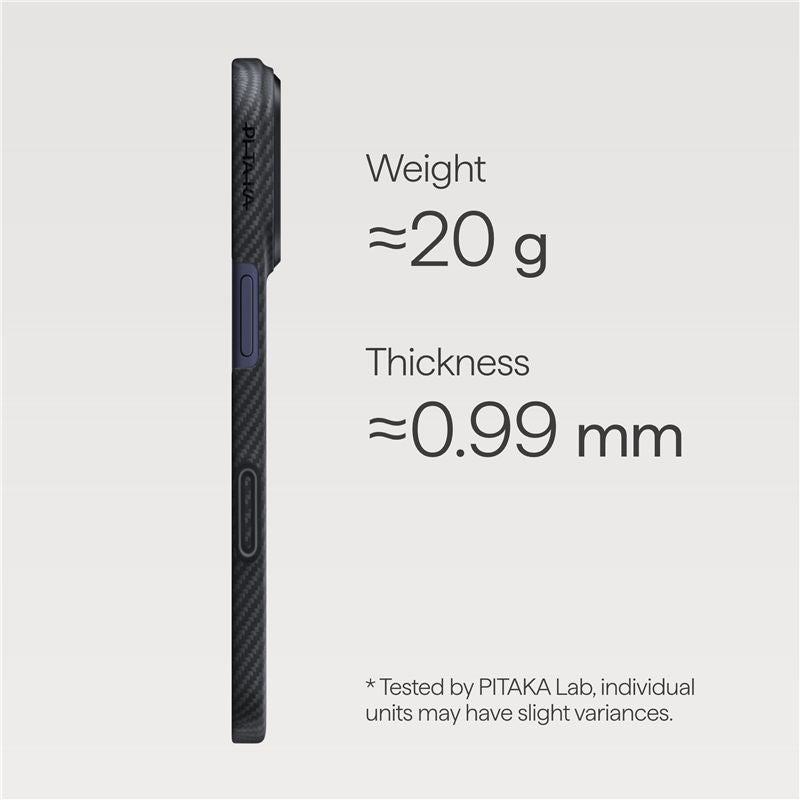 Husă Pitaka Ultra-Slim, Black/Grey — iPhone 17 Pro