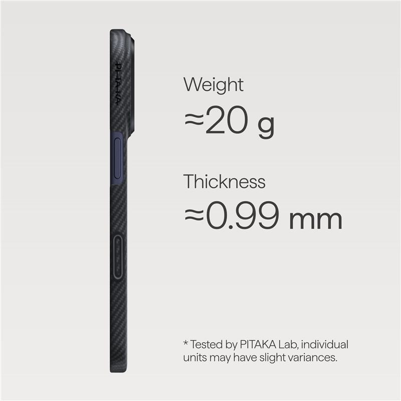 Husă Pitaka Ultra-Slim, Black/Grey — iPhone 17 Pro Max