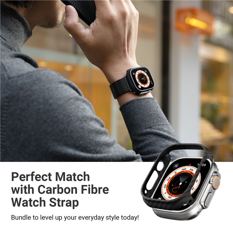Husă Pitaka Air, black/grey — Apple Watch Ultra 49 mm