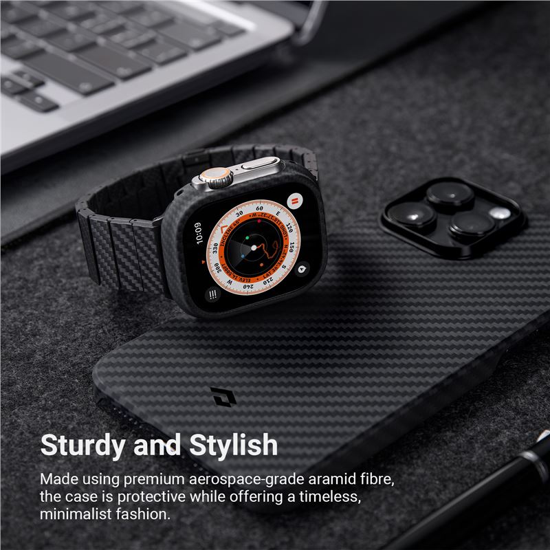Husă Pitaka Air, black/grey — Apple Watch Ultra 49 mm