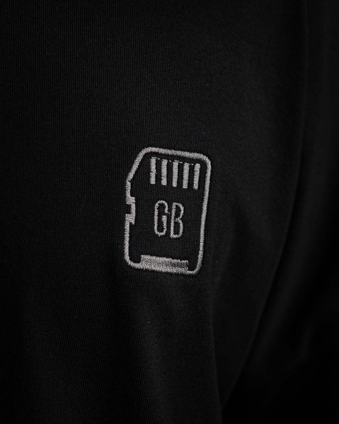 Tricou Oversized cu Logo Brodat GB, Negru