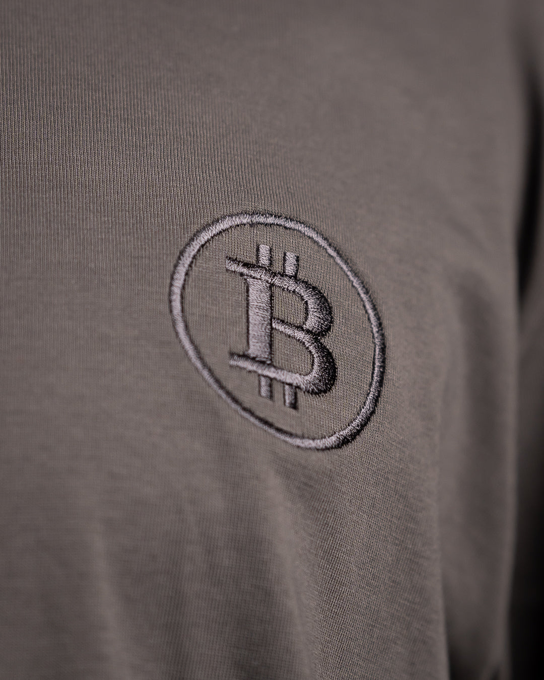 Tricou Regular brodat logo Bitcoin, Gri Antracit